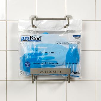Edelstahl-Wandhalter für proFood Premium Einweghandschuhe