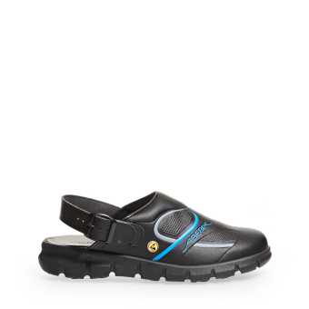 Abeba ESD-Berufsschuhe Dynamic OB Clog schwarz/blau HACCP CE ESD SR