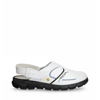 Abeba ESD-Berufsschuhe Dynamic OB Clog weiß/schwarz HACCP CE ESD SR