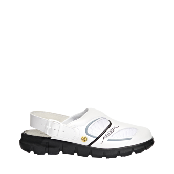 Abeba ESD-Berufsschuhe Dynamic OB Clog weiß/schwarz CE ESD SR