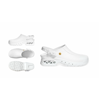 Abeba ESD-Berufsschuhe autoklavierbare Clogs OB Clog weiß CE ESD SR