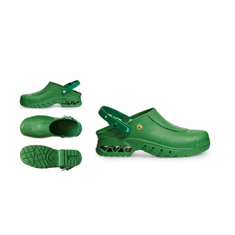 Abeba ESD-Berufsschuhe autoklavierbare Clogs OB Clog grün CE ESD SR