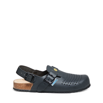 Abeba ESD-Berufsschuhe Nature OB Clog schwarz CE ESD SR
