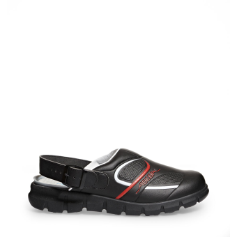 Abeba Berufsschuhe Dynamic OB Clog schwarz/rot HACCP CE SR