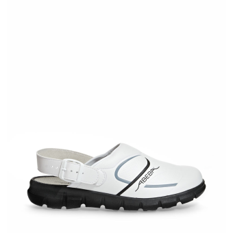 Abeba Berufsschuhe Dynamic OB Clog weiß/schwarz HACCP CE SR