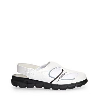 Abeba Berufsschuhe Dynamic OB Clog weiß/schwarz CE SR